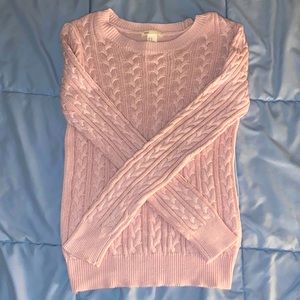 H&M pink cable knit sweater